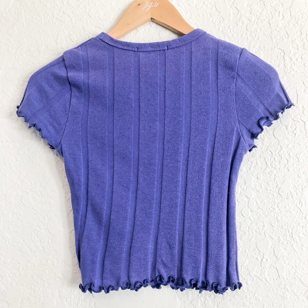 Purple Ribbed Crop Top - Picture 2 of 2